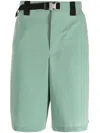Jacquemus Meio Belted Wool And Cotton-blend Shorts In Grün