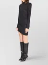 Jacquemus Knee-length Turtleneck Dress With Draped Side Seams In Black