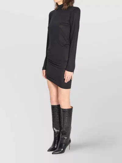 JACQUEMUS KNEE-LENGTH TURTLENECK DRESS WITH DRAPED SIDE SEAMS