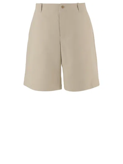 Jacquemus Knee-length Beige Shorts With Button Closure In Neutral