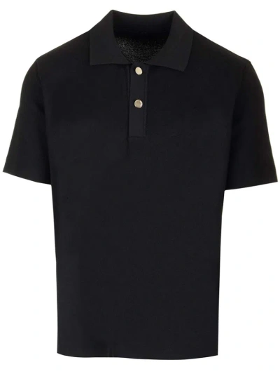 Jacquemus Knit Polo Shirt In Black