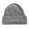 Jacquemus Knitted Beanie Hat With Gros-grain Logo In Gray