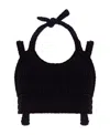 Jacquemus Knitted Cropped Vest In Black