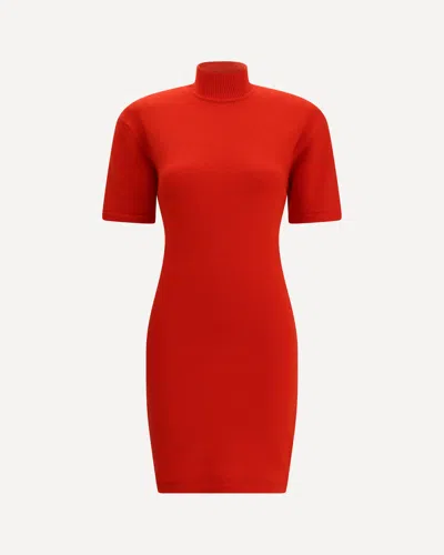 Jacquemus Red La Robe Maille Castagna Dress In Animal Print