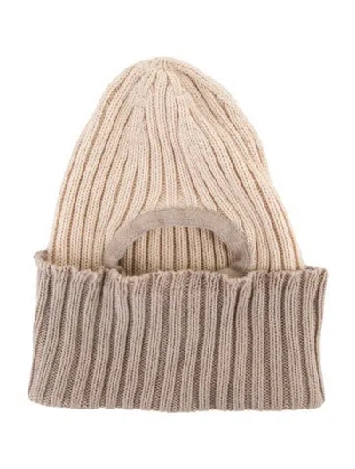 Pre-owned Jacquemus Knitted Embroidered Beanie In Neutral