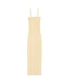 Jacquemus Womens Croco Beige La Robe Crayon Croco-pattern Cotton-woven Maxi Dress In Nude
