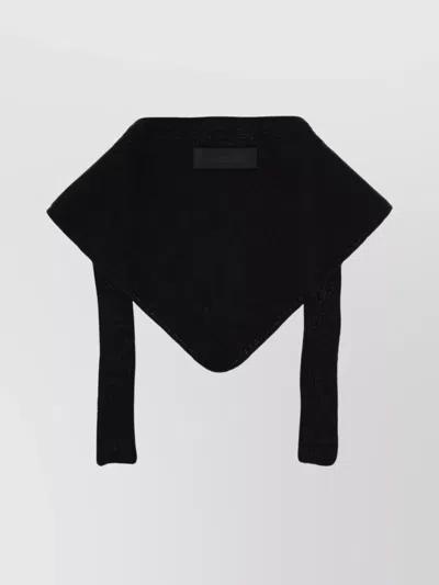 JACQUEMUS KNITTED LOGO SHAWL RIBBED TEXTURE