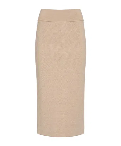 Jacquemus Knitted Mid-length Bodycon Skirt, In Neutral