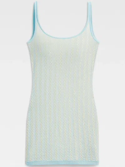Jacquemus Knitted Mini Dress In Blue