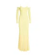 Jacquemus Knitted Off-the-shoulder Maxi Dress In White