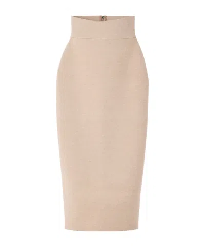 Jacquemus Knitted Pencil Skirt In Nude