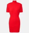 Jacquemus Turtleneck Short Sleeve Knee-length Dress In Red