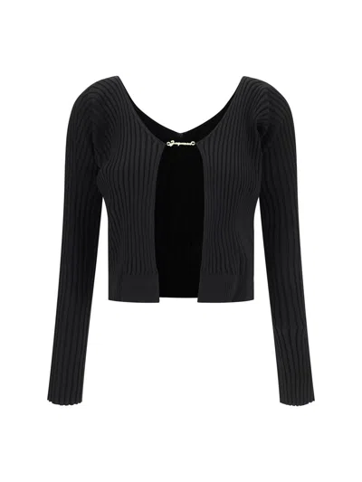 Jacquemus La Maille Pralu Long Cardigan In Black