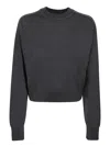 Jacquemus Sweater With Round Neck Brode In Merino Wool In Gray