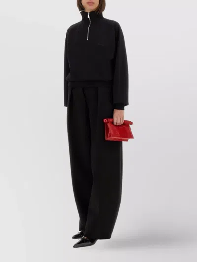 Jacquemus Knitwear With High Collar And Ribbed Finish In Black