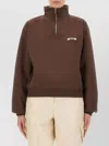 Jacquemus Grosgrain Sweatshirt With Turtleneck In Brown