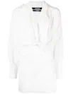 Jacquemus Knot-detail Shirt Dress In White