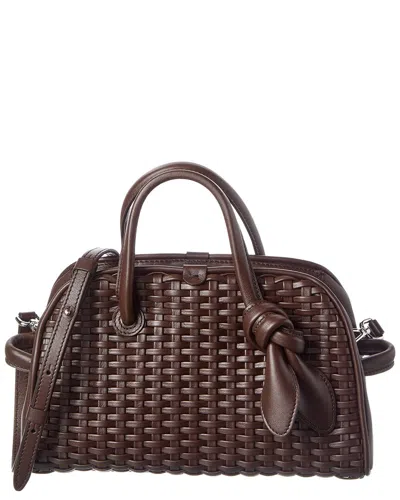 Jacquemus Knot Leather Satchel In Brown