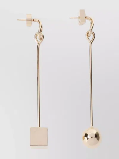 Jacquemus Knot Square Drop Earrings In Neutrals
