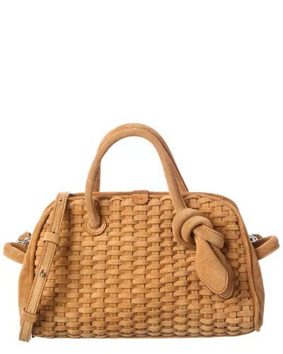 Jacquemus Knot Suede Satchel In Brown