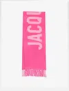 Jacquemus Fuchsia Sciarpa Logo Scarf In With Wool Fringes