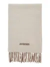 Jacquemus Ombre Pattern Scarf Fringed Edges In Gray