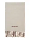 Jacquemus Ombre Pattern Scarf Fringed Edges In Sand