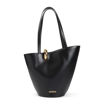 Jacquemus La Bambola Moyen Black Calf Leather Handbag