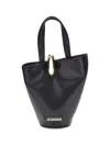 Jacquemus The Small Bambola Asymmetric Mini Bucket Bag In Black
