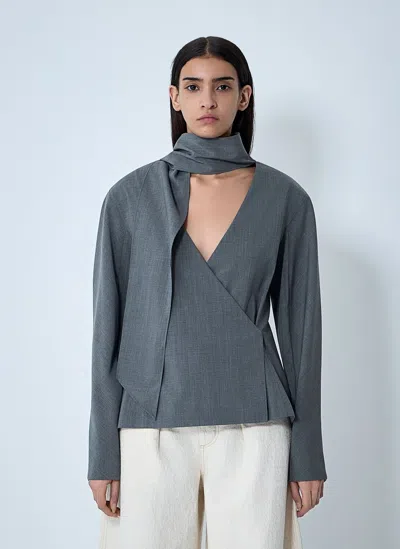 Jacquemus Women La Blouse Chale In Gray