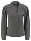 Jacquemus Wrap Blouse Featuring Scarf Detail In Gray