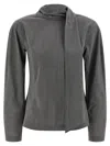 Jacquemus Chale Draped Stretch-wool Top In Gray
