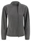 Jacquemus Chale Draped Stretch-wool Top In Gray
