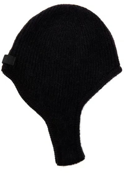 Jacquemus La Capuche Gros Grain Alpaca-blend Balaclava In Black