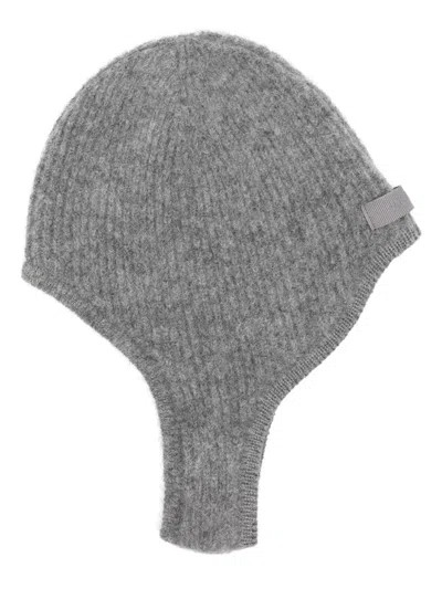 Jacquemus Grey Textured Balaclava Hat In Gray