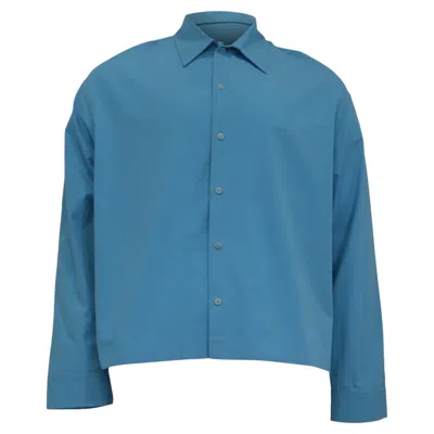 Pre-owned Jacquemus La Casa Button-down Cropped Shirt In Blue Polyester