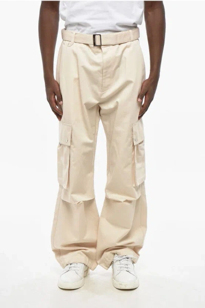JACQUEMUS LA CASA COTTON AND LINEN CARGO PANTS WITH BELT