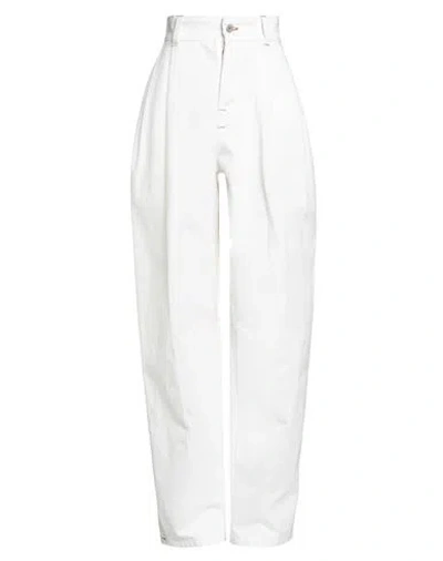 Jacquemus La Casa Woman Jeans White Size 27 Cotton