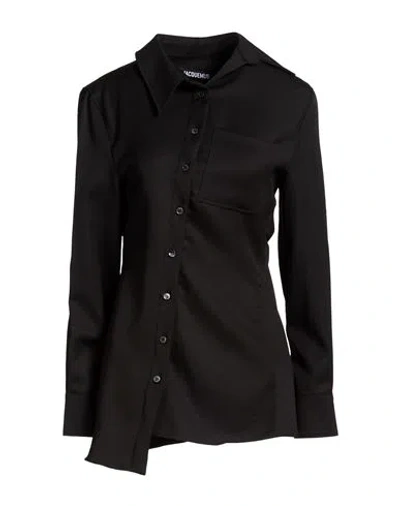 Jacquemus La Casa Woman Shirt Black Size 10 Virgin Wool