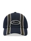Jacquemus La Casquette Aero Striped Logo-patch Cap In Blue