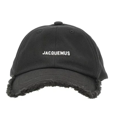 Jacquemus Artichaut Frayed Baseball Cap In Black