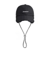 Jacquemus Le Casquette Artichaut Black Baseball Cap With Drawstring In Cotton Man In Black