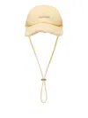 Jacquemus The Artichaut Frayed Baseball Cap In Yellow & Orange