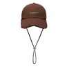 Jacquemus La Casquette Artichaut Logo Plaque Cap In Brown