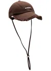 Jacquemus La Casquette Artichaut Logo Plaque Cap In Brown