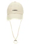 Jacquemus Women Artichaut Baseball Cap With Distressed Brim In White