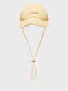 Jacquemus The Artichaut Frayed Baseball Cap In Yellow
