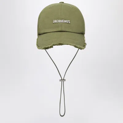 Jacquemus Le Casquette Artichaut Green Baseball Cap With Drawstring In Cotton Man
