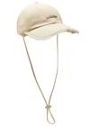 Jacquemus Women Artichaut Baseball Cap With Distressed Brim In Off White