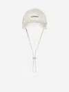 Jacquemus Jacquemu La Casquette Artichaut Fringe Baseball Cap In Off White